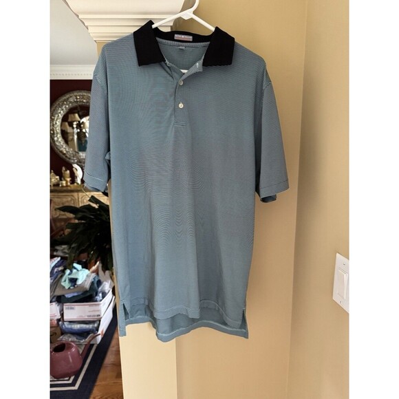 Peter Millar summer comfort Large Teal With Black Stripes - Picture 1 of 5